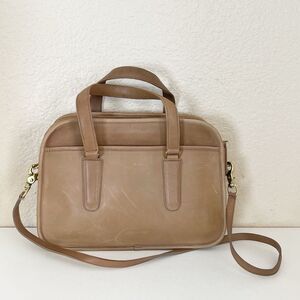 Rare 80’s Coach Vintage Skinny Flight Bag in Putty. Made in NYC factory